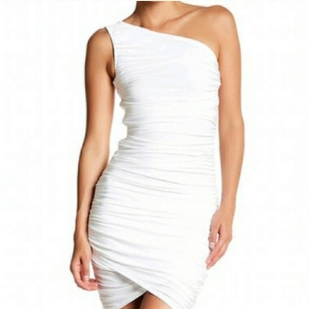 Soprano One Shoulder Ruched Asymmetrical Greek Goddess Party Cocktail Dress